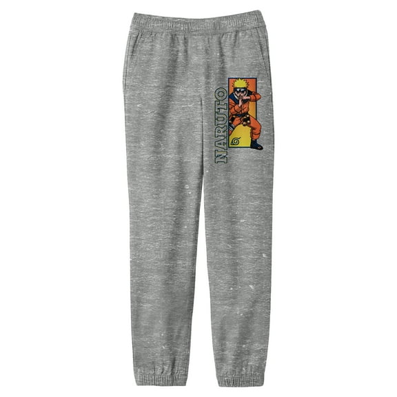 Naruto Classic Naruto Ninjutsu Stance Men's Athletic Heather Sweatpants-Medium