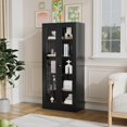 thumbnail image 7 of Display Cabinet-71 Inches 4 Adjustable Shelves Curio Cabinets with Locking Glass Doors Display Case for Collectibles, Cosmetics, Hydroponics, Books (Black,Assemble Required), 7 of 7
