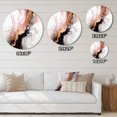 thumbnail image 4 of Designart "Texture Splash Pink and Gold Marble I" Abstract Marble Metal Round Wall Art, 4 of 5