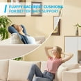thumbnail image 3 of Puremind 106" L-Shaped Sectional Sofa, Comfy Cloud Couch with Deep Seat, Corduroy Modular Sofa for Living Room/Apartment, No Assembly Required, Right Facing Chaise, Beige, 3 of 9