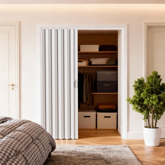 Yifeus Folding Door fits 60"wide x 80"high Accordion Folding Door White