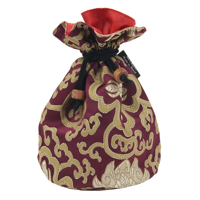 Tibetan Handmade Brocade Cloth Singing Bowl Storage Carrying Case Bag (Purple)