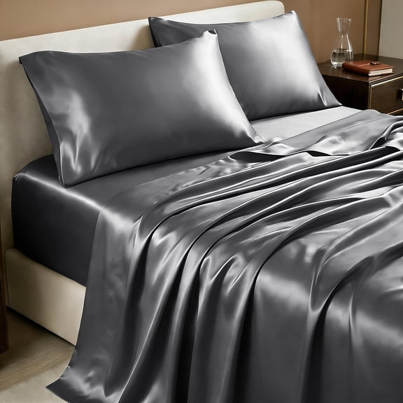 SoComfy by Bedelite Satin Sheets Bed Set, Luxury Soft Beige Silky Sheets for Hair and Skin, Similar to Silk Bed Sheets Set