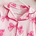 thumbnail image 6 of Otqutp Toddler Baby Girl Fashion Satin Pajamas Set Feather Print Button Down Sleep Shirt Top Pants Bottoms Sleepwear Loungewear Set(1-Hot Pink,6-7 Years), 6 of 9