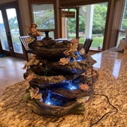 Sunnydaze Decor 14 Tabletop 5 Tier Rock Falls Water Fountain