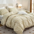 thumbnail image 3 of Cover King, 100% Cotton Chic King Bedding Sets Flower 3 Pieces Yellow King, 3 of 9