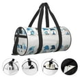 thumbnail image 5 of Xecao Snow Gnome for Winter print Round Travel Duffel Bag is a foldable gym bag with an inner pocket, perfect for travel sports, 5 of 8