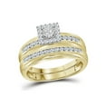 thumbnail image 2 of Diamond Princess 10kt Yellow Gold His Hers Round Diamond Solitaire Matching Wedding Set 1/2 Cttw, 2 of 4