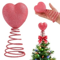 6.3-Inch Valentine's Day Tree Top Decoration, Sparkly Heart-Shaped Design, Suitable For Valentine's Day Party And Home Decor