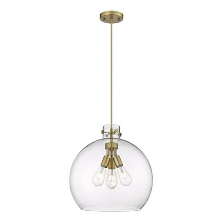 

Innovations Lighting Newton Sphere - 3 Light 18 Cord Hung Pendant Clear/Brushed Brass