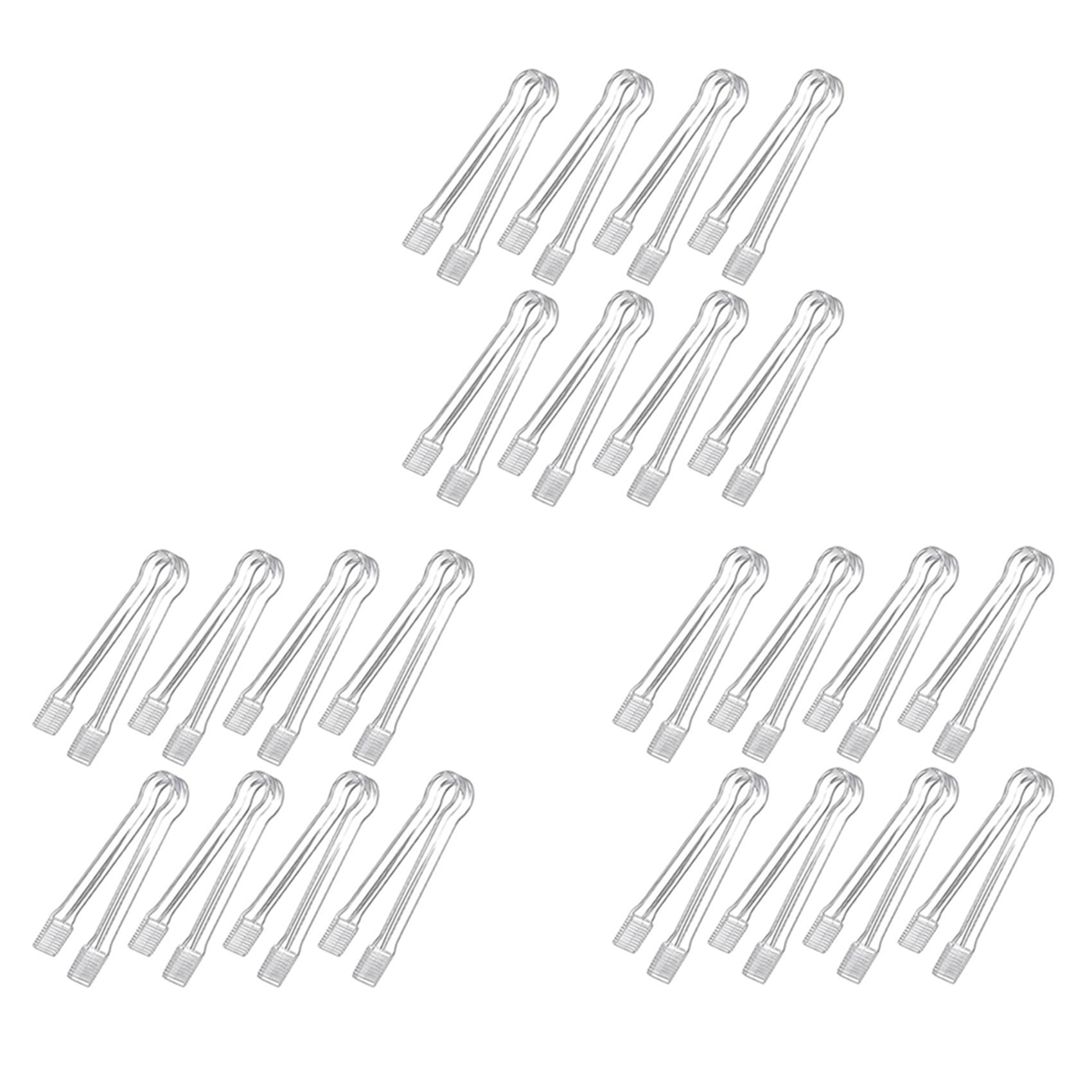24 Pcs Plastic Buffet Serving Tongs Mini Serving Utensil Tongs Appetizers Tongs Clear Kitchen