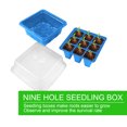 thumbnail image 4 of Caja de Cultivo para Plantas con 9 Agujeros, Plástico Resistente, Tapa Transparente, Color Azul, Ideal para Germinar Vegetales en Casa, Incluye 2 Unidades., 4 of 6