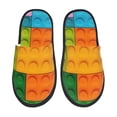 thumbnail image 1 of Fotbe Colorful Building Blocks Pantuflas Peludas para Mujer con Estampado, Zapatillas de Peluche, Zapatos de Invierno para Casa, Uso Interior y Exterior-Medium, 1 of 8