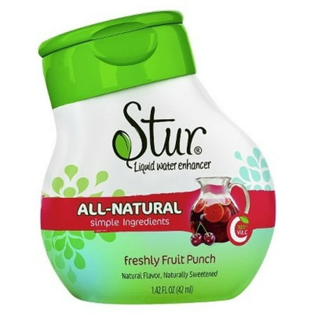 Stur - Fruit Punch (5pck) - ALL-NATURAL Stevia Water Enhancer -- makes 100 8oz. servings - liquid drink mix. Non-GMO, High Antioxidants, natural stevia leaf extract, sugar-free, calorie-free, preservative-free, 100% Vitamin C, liquid stevia drops. **Family Business, Happiness Guaranteed, You will Love