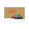 Personalized Holiday Card - Snowy Caravan - 5 x 7 Flat