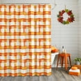 thumbnail image 2 of Fall Orange Buffalo Plaid Shower Curtain for Bathroom, Burnt Orange Gradient Waterproof Shower Curtains Washable Quick Dry with Hooks Bathtub Curtains 72x72 IN, 2 of 6