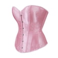 thumbnail image 2 of Corsets for Women Bustier Renaissance Lace up Lingerie Corset Overbust Satin Plus Size Pink XS, 2 of 6