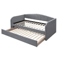thumbnail image 2 of Benjara Keo Daybed with Pull Out Trundle- Channel Tufted Modern Gray Velvet, 2 of 7