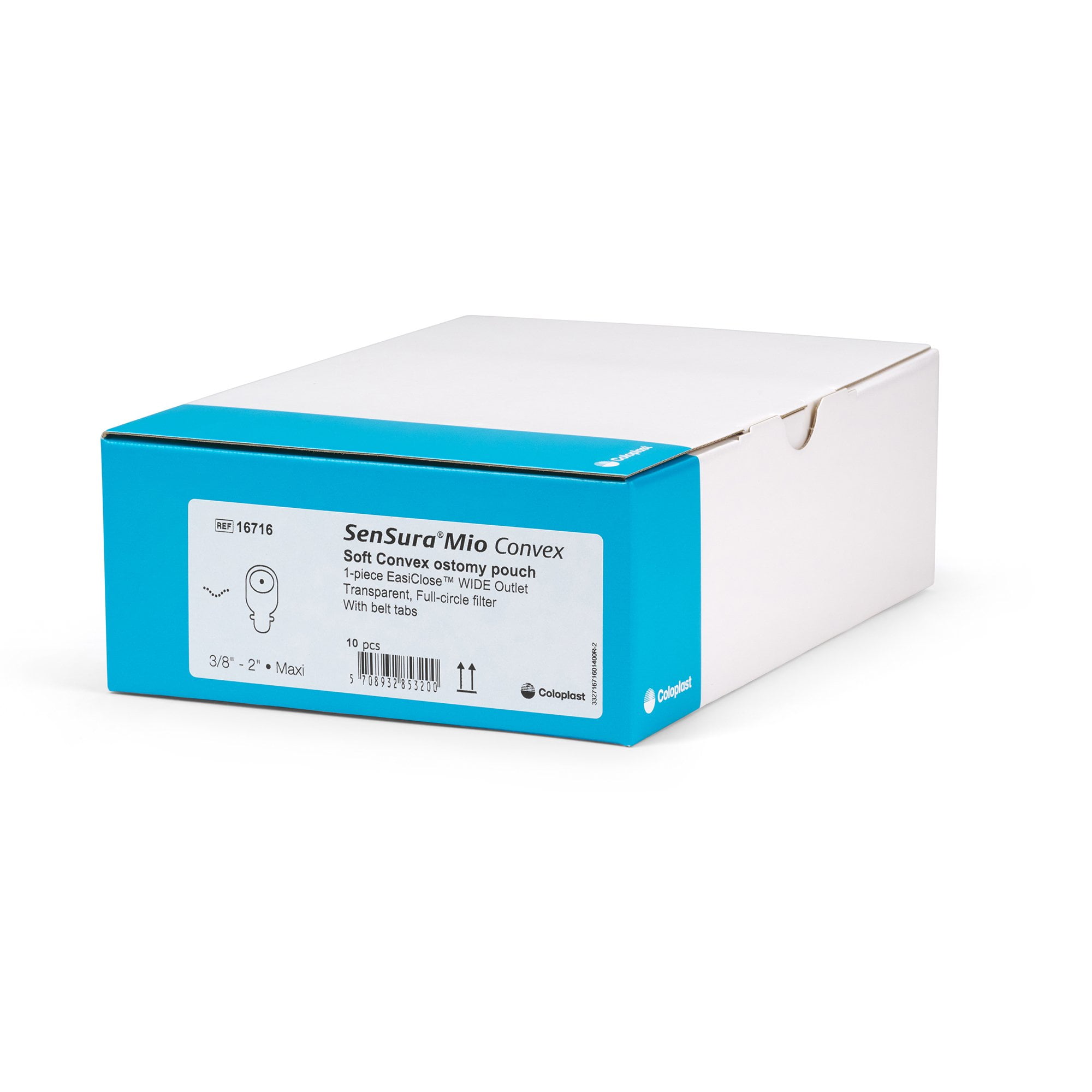 SenSura Mio Convex Ostomy Pouch, Drainable, 3/8 to 2