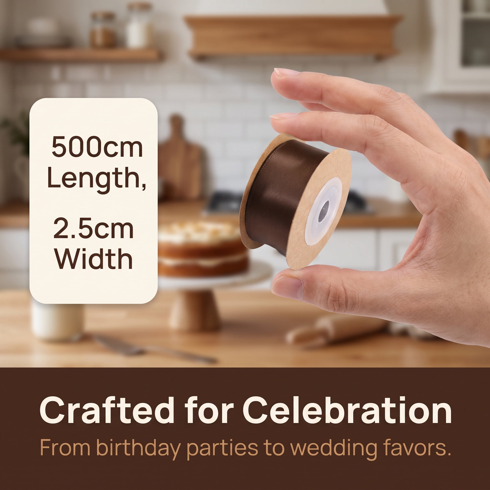 Unique Bargains Elegant Satin Ribbon for Gift Wrapping and Decoration Purposes Coffee