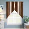 thumbnail image 6 of Swag Valance Curtains for Windows, Brown Beige Striped Light Filtering Kitchen Curtains with Rod Pocket, Modern Farmhouse Retro Lines Window Treatment Valances for Living Room, 36x36 - 2 PCS, 6 of 9