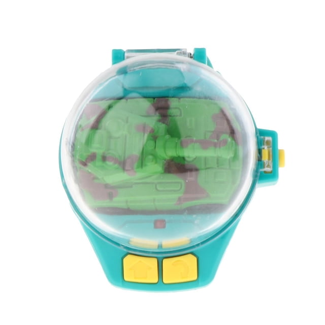 Tholdsy reloj de coche con control remoto de 2,4G, sensor infrarrojo de juguete para niños pequeños Kits de construcción modelo Tanque verde