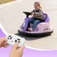 thumbnail image 6 of KORIMEFA 12V Bumper Car for Kids Toddler ages 2-6 Years Electric Ride On Toys with Remote Control, 360 Degree Spin, Lights, Sounds, DIY Stickers, Purple, 6 of 12