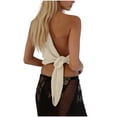 thumbnail image 6 of Feancey Sheer Poncho Tops for Women Crochet See Through Beach Coverups Summer Sun Protection Asymmetrical Shawl Beige Free Size, 6 of 6
