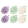 thumbnail image 2 of 6Pcs Bath Ball Bath Bubble Net Solid Color Bath Sponge Portable Bath Flower Bathing Accessories Purple Green Light Yellow for Each 2Pcs, 2 of 7