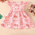 thumbnail image 2 of PENGXIANG Robe de Noël pour Filles Enfants Imprimé Dessin Animé Manches Volantes Robe Princesse Ligne A, 2 of 8
