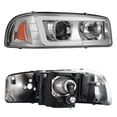 thumbnail image 2 of AKKON - For 1999-2006 GMC Sierra 1500 2500HD 3500 C3 Yukon XL Tube LED Projector Headlights Driver+Passenger Side Pair, 2 of 7