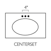 Design House Cultured Marble 37 x 19 Single Bowl Vanity Top with Backsplash and Centerset Mount, White