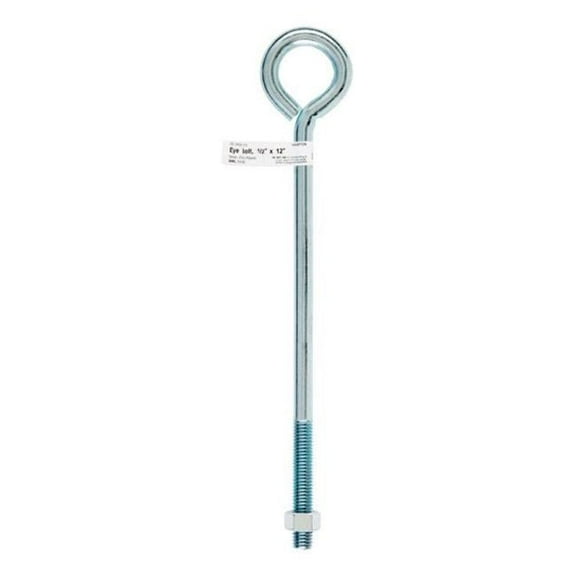 Hampton 02-3456-272 Bolt Eye Closed with Hex Nut  0.50 x 12 in. - pack of 5