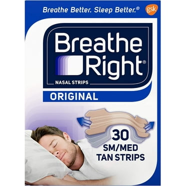 Breathe Right Nasal Strips Original Tan Small/Medium 30 ea (Pack of 2)