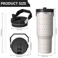 thumbnail image 3 of Modern 30oz Handheld Travel Tumbler with Handle – Double Wall Stainless Steel Insulated Cup, Flip Straw Lid, Leak-Proof & BPA-Free for Hot and Cold Drinks – Durable Coffee & Juice Mug White, 3 of 6