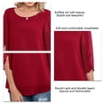 thumbnail image 5 of Blusa de gasa para mujer, blusa informal de cuello redondo para mujer, blusa de gasa de media manga para mujer, blusa de gasa de media manga para mujer, calidad inigualable, 5 of 5