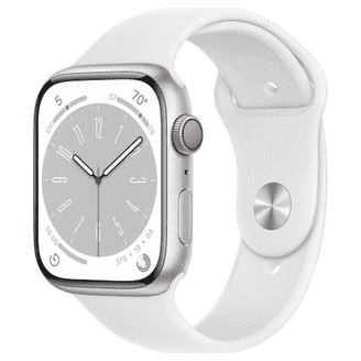 Apple Watch Series 8 GPS, 45mm Silver Aluminum Case, White Apple Watch Series 8 GPS, 45mm Silver Aluminum Case, White