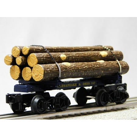 M.T.H. Electric Trains MTH Premier Chesapeake & Ohio Skeleton FLATCAR w/LOGS O Gauge 20-92334 (147)
