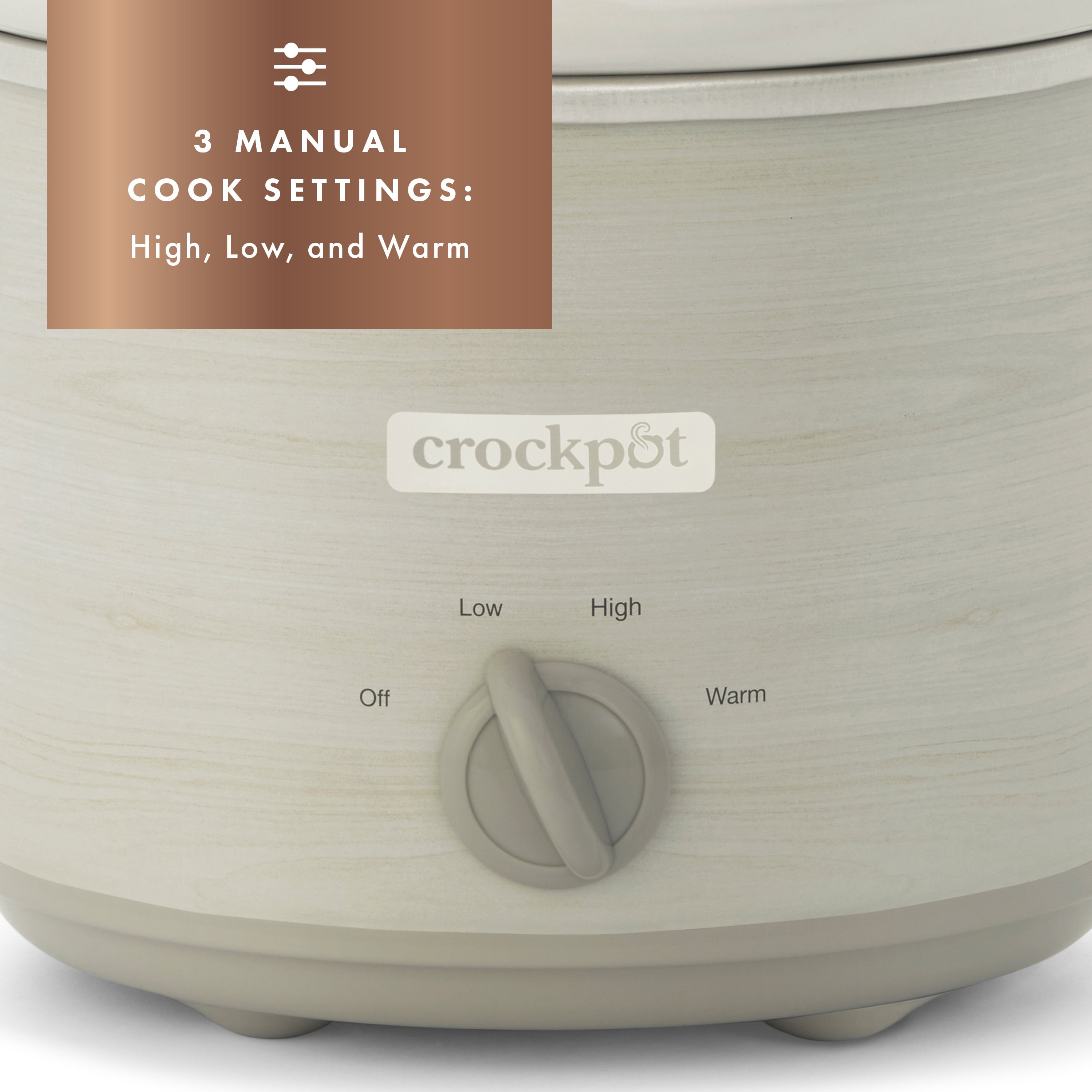 Crockpot 3 Quart Classic Slow Cooker Manual Control, Rose Copper