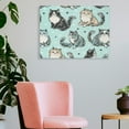 thumbnail image 3 of Cute Cat Print on Canvas Wall Art Decor for Home, Living Room, Bedroom - Ready to Hang 16x12in, 3 of 6