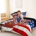 thumbnail image 4 of Erosebridal American Flag Printed Letter E Queen Comforter Set,Boys Rugby Sport Bedding Comforter Set For Kids,Reversible black,3 Pieces, 4 of 7