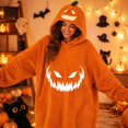 thumbnail image 7 of Halloween Pumpkin Costume Oversized Wearable Blanket Hoodie Cozy Plush Halloween Cosplay Costume, 7 of 7