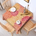 thumbnail image 2 of Orange Floral and Petal Pattern Square Tablecloth,Waterproof Square Table Cover,Wipeable Spillproof Washable Table Cover for Home Kitchen Party Decor 42"X42"(107x107cm), 2 of 6