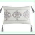 thumbnail image 4 of Embossed Medallion Scroll 5-Piece Queen Comforter Set - Beige Patterned Bedding with Decorative Pillows & Shams, 4 of 4