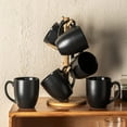 thumbnail image 3 of AmorArc 16oz Coffee Mugs Set of 6, Large Ceramic Coffee Mugs for Men Women Dad Mom, Modern Coffee Mugs with Handle for Tea/Latte/Cappuccino/Cocoa. Dishwasher&Microwave Safe, Matte Black, 3 of 9