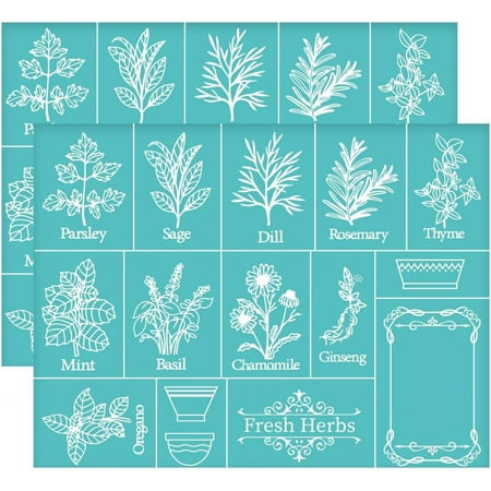 11x8.6 Inch 2Pcs Self-Adhesive Silk Screen Printing Stencil - Plants Pattern Mesh Transfers