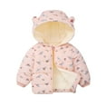 thumbnail image 5 of Esaierr Autumn Winter Fleece Lined Cotton Jacket for Toddler Kids Boys Girls Ears Hooded Puffer Coats Printed Thickened Short Cotton Outerwear For1-6 Years Old, 5 of 8