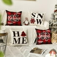 thumbnail image 4 of Sm:)e Seasonal 16” x 16” Red and Black Buffalo Plaid Polyester Decorative Pillow Covers (4 Count), 4 of 7