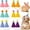 Multicolor 12 Pcs, variant on Mini Pompom Party Hats for Pets and Dolls | Felt Cone Hats, Fluffy Pom Pom Toppers, Adjustable Elastic Straps, Stuffed Animal Accessories, Dog and Cat Birthday Props, Pack of 6