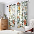 thumbnail image 2 of Yayeee Window Curtains Light Filtering 63"x42" Grommet Panel Pair Home Living Room Decor, Green Floral Pattern, 2 of 7